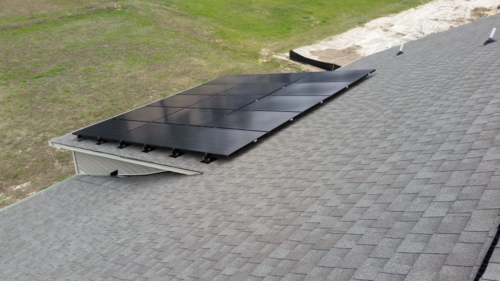 solar panels on roof