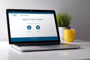 Duke solar rebate application on the computer