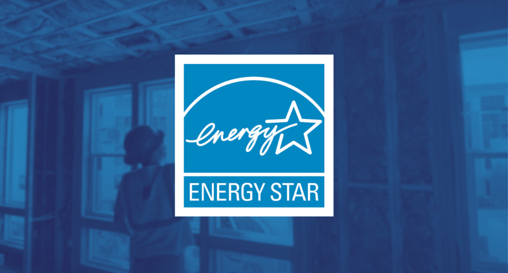 ENERGY STAR logo with blue background and a field rater working