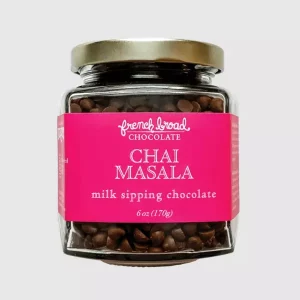 Jar of chai masala sipping chocolate from French Broad Chocolate