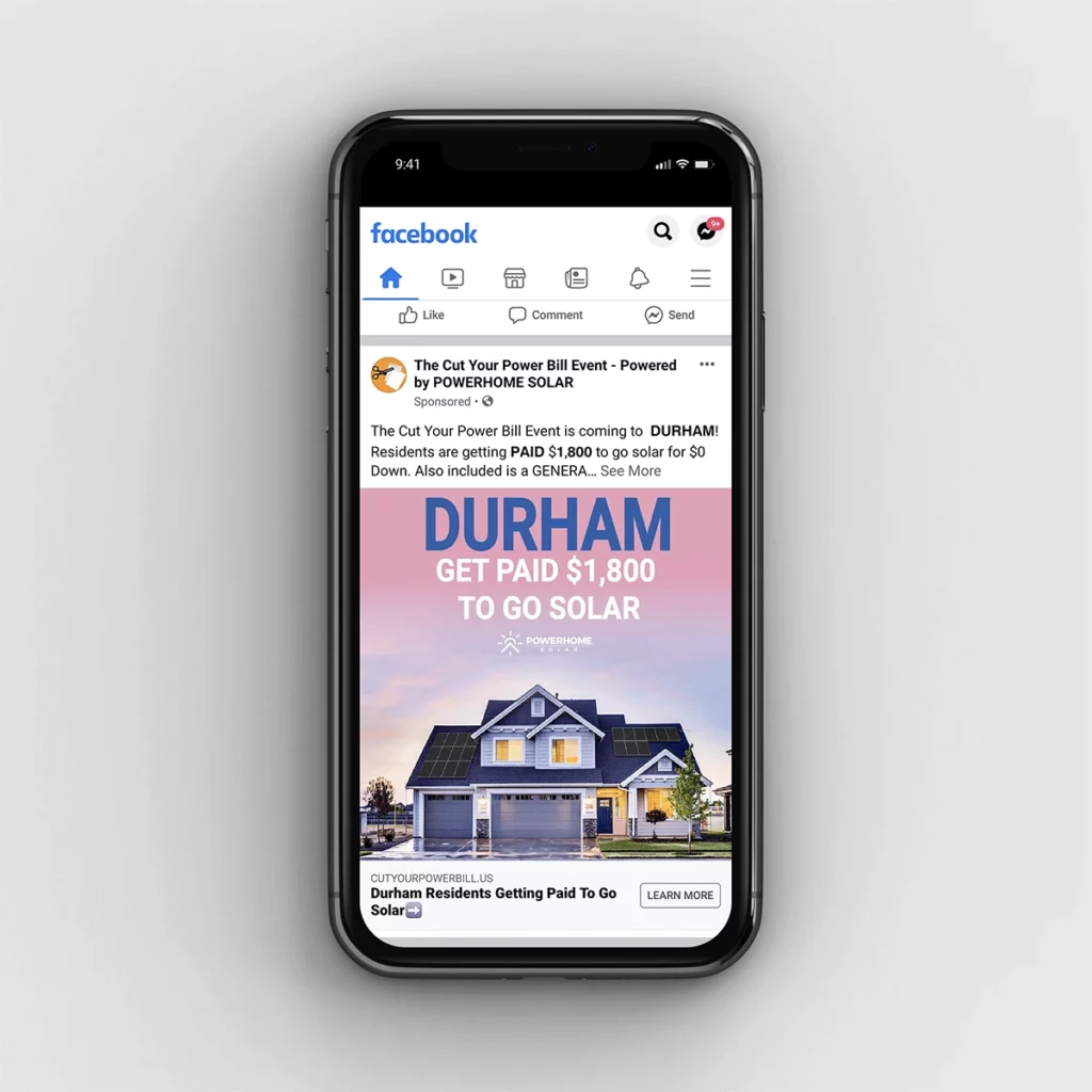Misleading solar ad for Durham homeowners to "get paid" to go solar