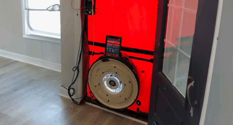 A blower door in action by Southern Energy Managment