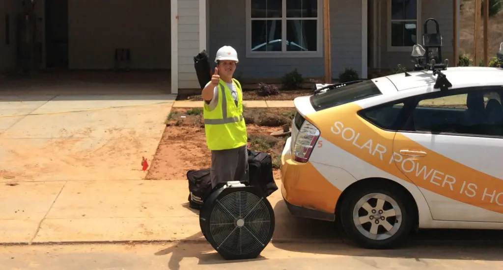 Energy Rater on a construction site ready to inspect a new home