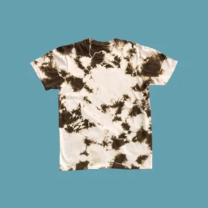 Naturally dyed white and pine green tie dye shirt from Solid State