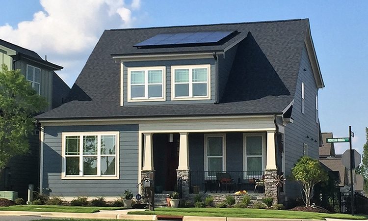New construction high efficiency home with solar
