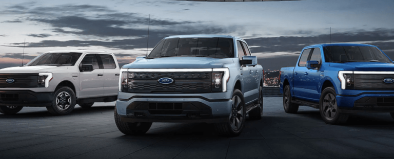 Rendering concept of ford f-150 lightning electric vehicle