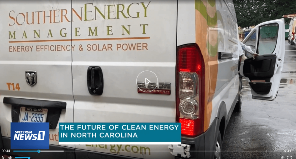 Video playback shot of Southern Energy Management featured on a Spectrum News piece