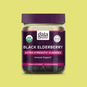 Bottle of Black Elderberry Extra Strength Gummies from Gaia Herbs