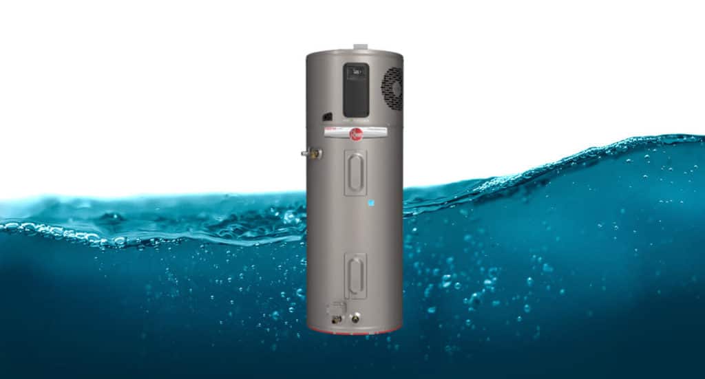 Product shot of Rheem's Pro Terra hybrid electric water heater