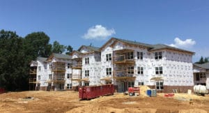 Multifamily green building under construction