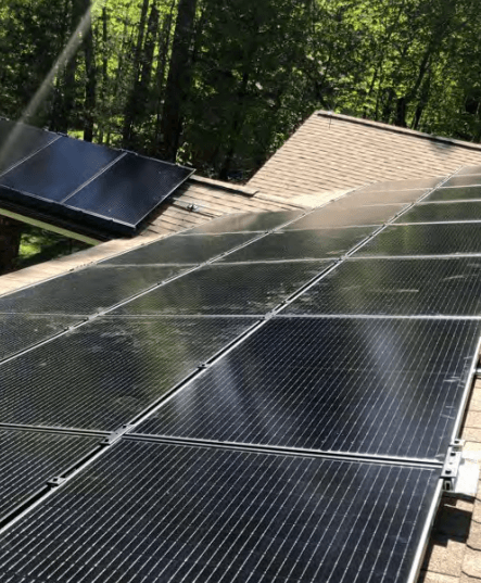 Pollen dust on roof top solar panels in NC