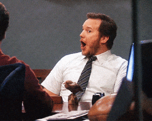 Wow reaction gif from Parks and Rec