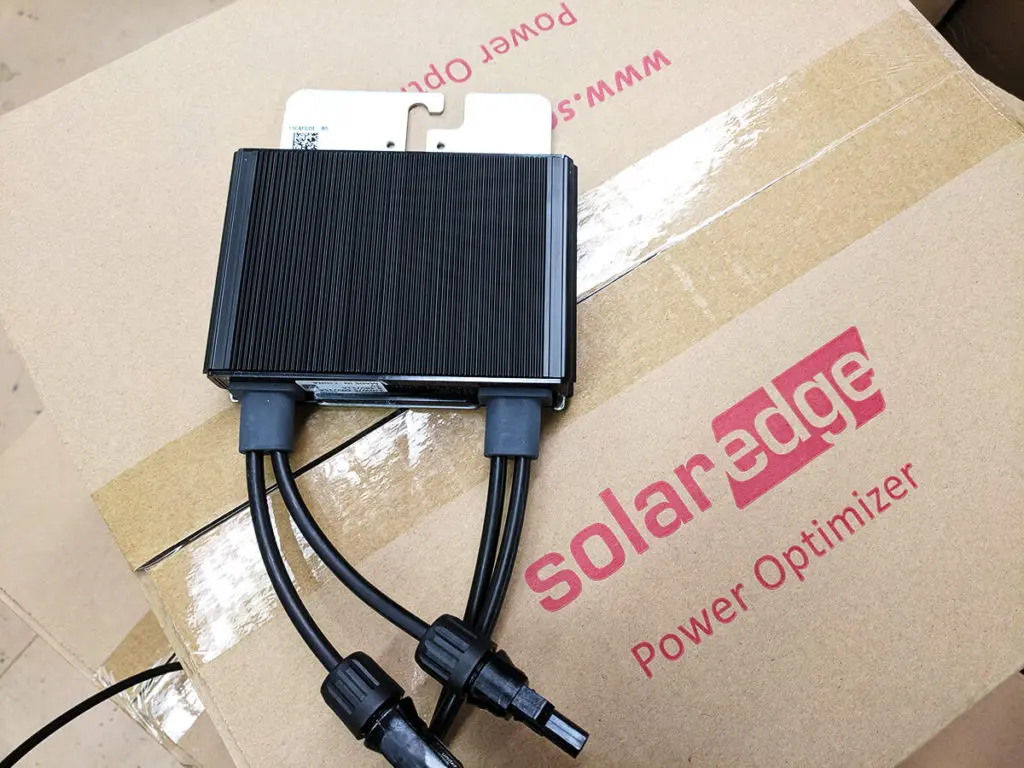 Solar Edge Power Optimizer before attached to a panel
