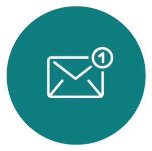 Email icon with one notification