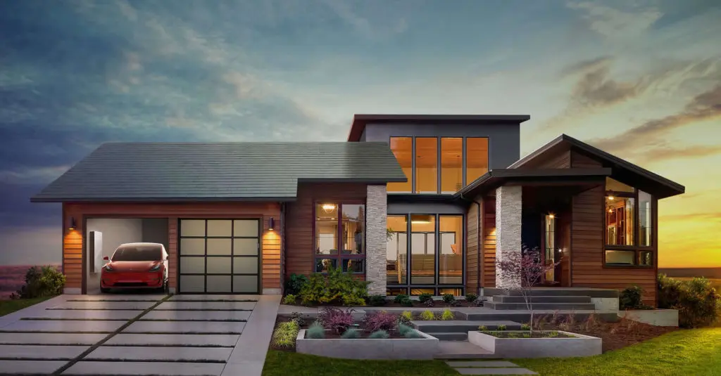 Tesla Solar Roof rendering