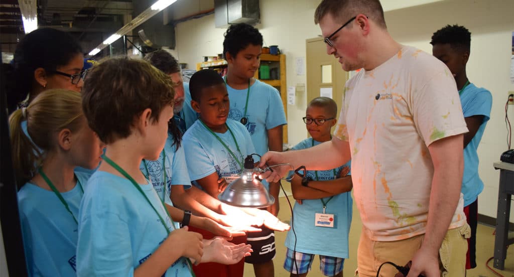Energy campers learning about energy efficiency